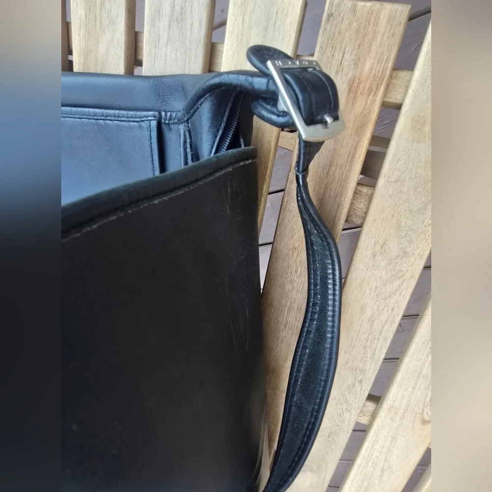 Coach Black Leather Messenger Bag